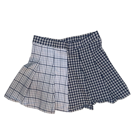 Originality Dresses & Skirts - NEW Plaid Stretchy Mini skirt 2 patterns Trendy Sz. LG Wear different ways